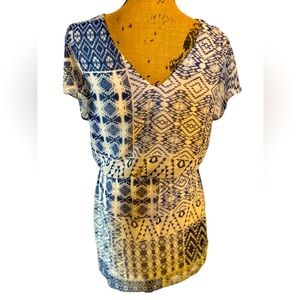 Bisou Bisou Michele Bohbot drop waist 6 Flutter Sleeve Pullover Dress